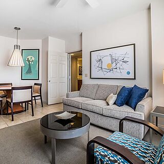 Bluegreen Club 36 — One-bedroom deluxe living area; Two-bedroom combined includes this unit and the other one-bedroom unit.