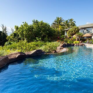 Westin Princeville Ocean Resort Villas — Pool Area With Loungers and Umbrellas