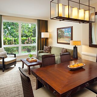 Westin Princeville Ocean Resort Villas — Sample Living and Dining Area (see below for unit-type specific photos)