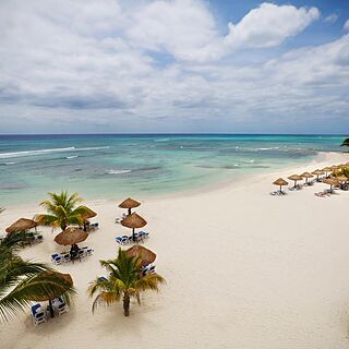 Royal Haciendas — Beach With Loungers and Umbrellas