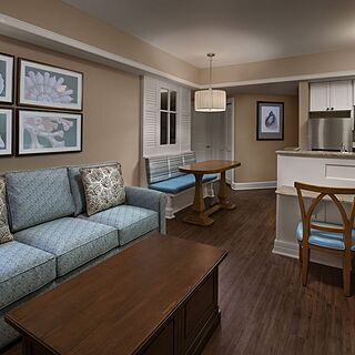 Disney's Beach Club Villas — Living area in one- and two-bedroom villas