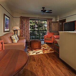 Boulder Ridge Villas at Disney's Wilderness Lodge — Sample living area in one- and two-bedroom units
