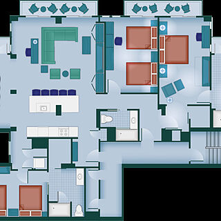 Copper Creek Villas & Cabins at Disney's Wilderness Lodge — 3-bedroom Grand Villa Floorplan