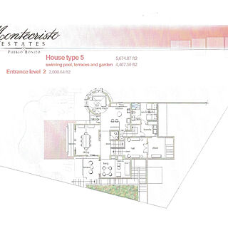 Montecristo Estates by Pueblo Bonito &mdash; Five-Bedroom Entrance Level Floorplan