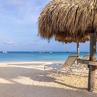 Marriott's Aruba Surf Club — Beach with Cabanas and Loungers