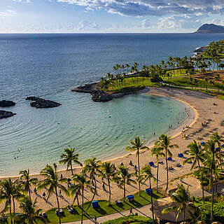 Marriott's Ko Olina Beach Club — Lagoon and Beach with Cabanas and Loungers