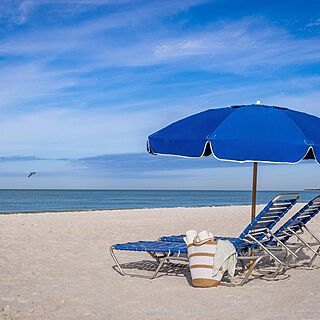 Marriott's Crystal Shores — Beach with Loungers and Umbrellas