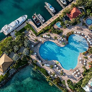 Harborside Resort at Atlantis &mdash; Overhead Pool and Dock View