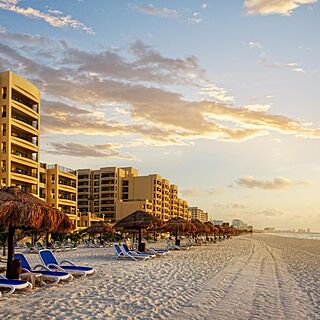 The Royal Sands — Resort Beach With Loungers and Cabanas