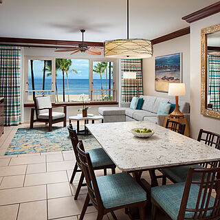 Marriott's Maui Ocean Club - Lahaina Tower — Sample Living and Dining Area