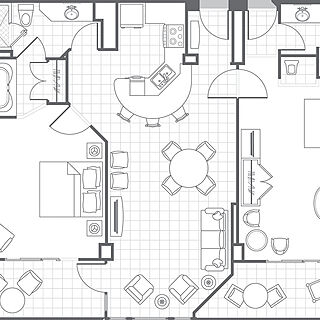 Marriott's Aruba Surf Club — 2 Bedroom Villa Floorplan