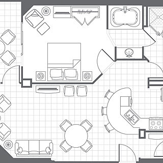 Marriott's Aruba Ocean Club — 1 Bedroom Villa Floorplan