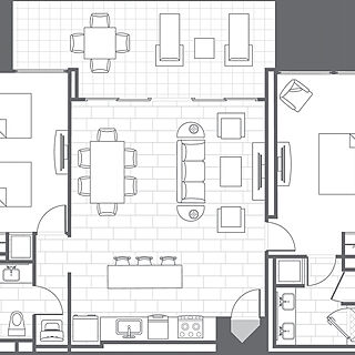 Marriott's Crystal Shores — 2 Bedroom Villa Floorplan