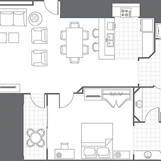 Marriott's Ocean Pointe — Typical 1 Bedroom Villa Floorplan