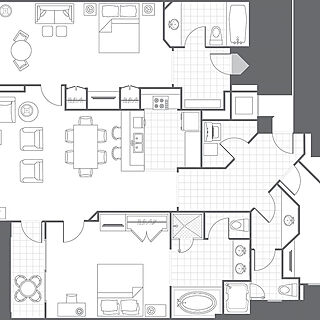 Marriott's Ocean Pointe — Typical 3 Bedroom Villa Floorplan