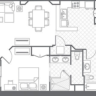 Marriott's Barony Beach Club — Sample 2 Bedroom Villa Floorplan