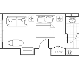 Marriott's Canyon Villas at Desert Ridge — Studio Guest Room Floorplan