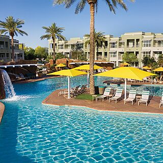 Marriott's Canyon Villas at Desert Ridge — Pool with Waterfall and Cabanas/Loungers