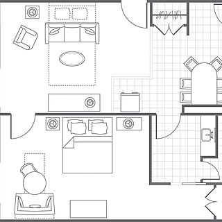 Marriott's Kauai Beach Club — 1 Bedroom Villa (King or Doubles) Floorplan