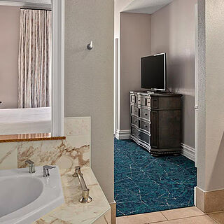 Club Wyndham Grand Desert — Sample Master Bedroom and Bathroom