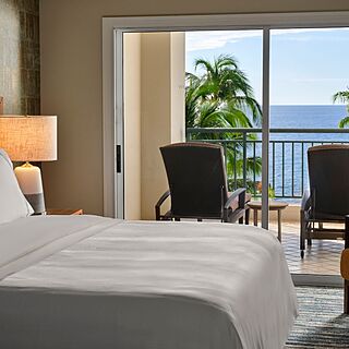 The Westin Kaanapali Ocean Resort Villas — Sample Bedroom With Attached Balcony and Beach View