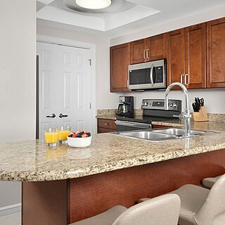 Marriott's BeachPlace Towers — Sample Kitchen With Barstools