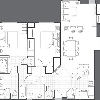 Marriott's Timber Lodge Tahoe — 2 Bedroom Villa (1 Sofa Bed) Floorplan