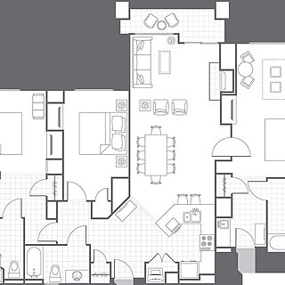 Marriott's Timber Lodge Tahoe — 3 Bedroom Villa Floorplan