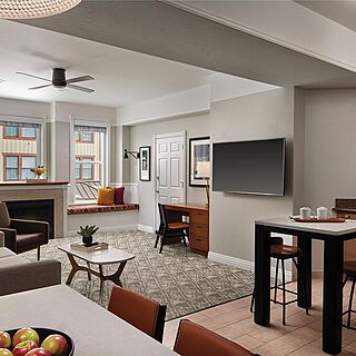 Marriott's Summit Watch — Sample Living Area With Fireplace