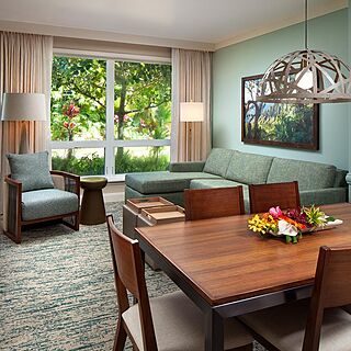 Westin Princeville Ocean Resort Villas — Sample Living and Dining Area