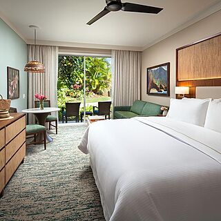 Westin Princeville Ocean Resort Villas — Sample Bedroom With Attached Balcony