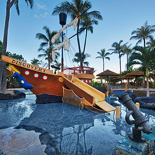 Marriott's Maui Ocean Club - Molokai, Maui & Lanai Towers — Kid's Pool With Pirate Ship Slide