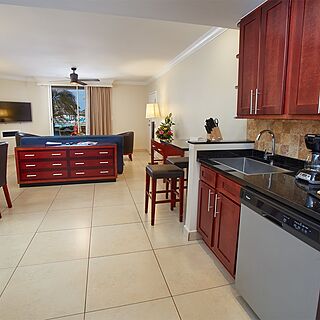 Divi Village Golf and Beach Resort &mdash; Sample 2-bedroom golf suite kitchen