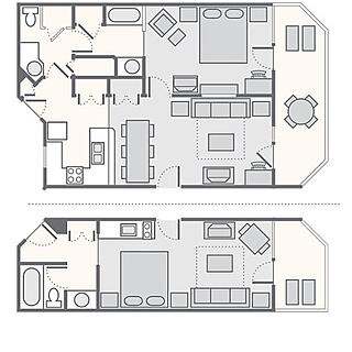 Big Cedar Wilderness Club &mdash; 2 Bedroom Combined Lodge (Studio and 1 Bedroom)