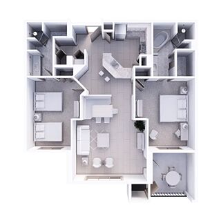 Holiday Inn Club Vacations at Orange Lake Resort - River Island — Two-bedroom villa floorplan