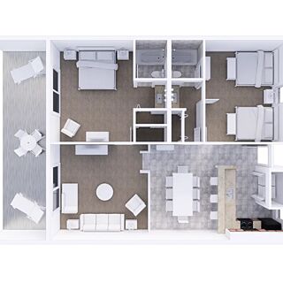 Holiday Inn Club Vacations at Orange Lake Resort - West Village — Sample two-bedroom floorplan