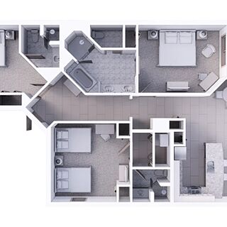 Holiday Inn Club Vacations at Orange Lake Resort - West Village — Sample three-bedroom floorplan