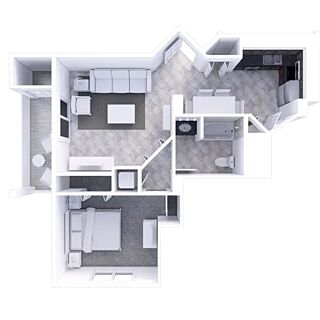 Holiday Inn Club Vacations at Orange Lake Resort - River Island — One-bedroom Signature villa floorplan