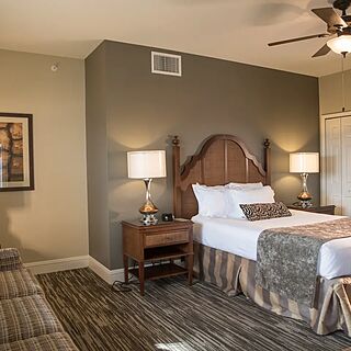 Holiday Inn Club Vacations at Orange Lake Resort - River Island — Sample four-bedroom Signature villa bedroom