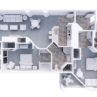 Holiday Inn Club Vacations at South Beach Resort — Two-bedroom lock-off villa floorplan