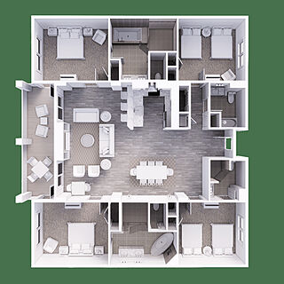 Holiday Inn Club Vacations at South Beach Resort — Four-bedroom Signature villa floorplan