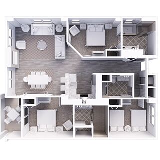 Holiday Inn Club Vacations at South Beach Resort — Three-bedroom Signature Villa floorplan