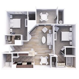 Holiday Inn Club Vacations at Desert Club Resort — Two-bedroom deluxe villa floorplan