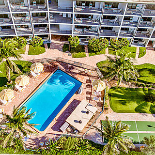 The Native Sun — Aerial view of pool