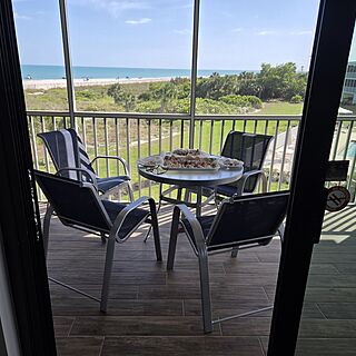 Balcony view of ocean and pool
