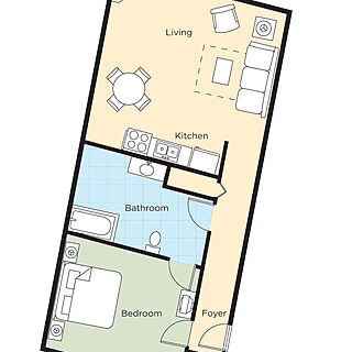 Club Wyndham Riverside Suites &mdash; One-bedroom floorplan