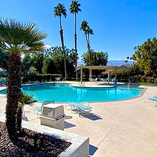 Desert Breezes Resort has two pools, one by the resort’s lobby and the check-in and the other pool is surrounded by our rooms and buildings. We have access to a third pool in which is part of the overall community.